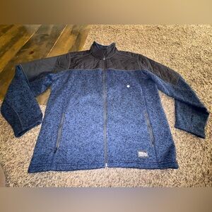 Eddie Bauer Mens Black and Blue Performance Jacket Full-zip Fleece Jacket Size L